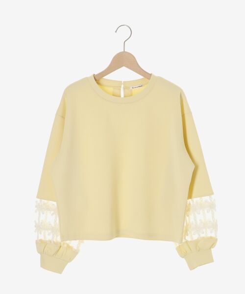 le.coeur blanc / ルクールブラン スウェット | 《WEB限定アイテム》袖レースダンボールスウェット（Ｌ／イエロー）