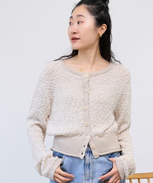 le.coeur blanc / ルクールブラン カーディガン・ボレロ | 《WEB限定アイテム》pomponヤーンニットカーディガン | 詳細24