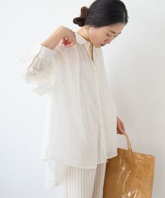 le.coeur blanc / ルクールブラン シャツ・ブラウス | 《WEB限定アイテム》バックギャザーオーバーシャツ