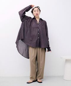 le.coeur blanc / ルクールブラン シャツ・ブラウス | 《WEB限定アイテム》バックギャザーオーバーシャツ