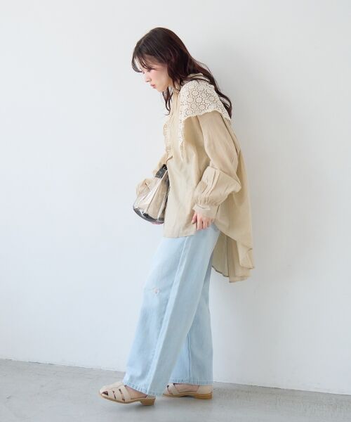 le.coeur blanc / ルクールブラン シャツ・ブラウス | 《WEB限定アイテム》バックギャザーオーバーシャツ | 詳細13