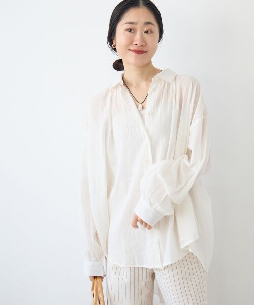 le.coeur blanc / ルクールブラン シャツ・ブラウス | 《WEB限定アイテム》バックギャザーオーバーシャツ | 詳細18
