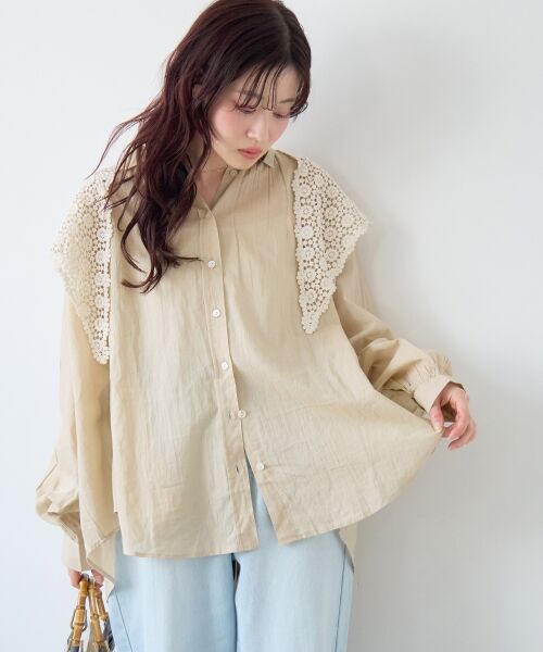 le.coeur blanc / ルクールブラン シャツ・ブラウス | 《WEB限定アイテム》バックギャザーオーバーシャツ | 詳細2