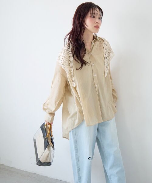 le.coeur blanc / ルクールブラン シャツ・ブラウス | 《WEB限定アイテム》バックギャザーオーバーシャツ | 詳細6