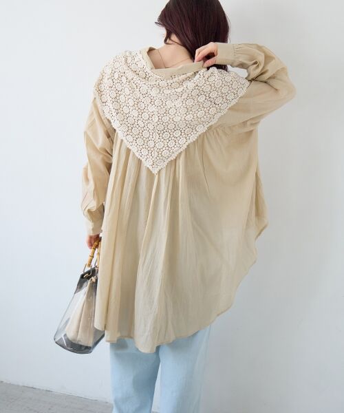 le.coeur blanc / ルクールブラン シャツ・ブラウス | 《WEB限定アイテム》バックギャザーオーバーシャツ | 詳細7