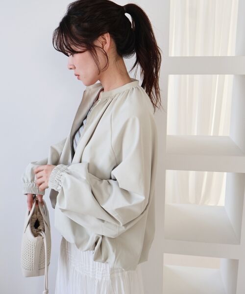 le.coeur blanc / ルクールブラン ブルゾン | 《WEB限定アイテム》バルーンデザインノーカラーブルゾン | 詳細13