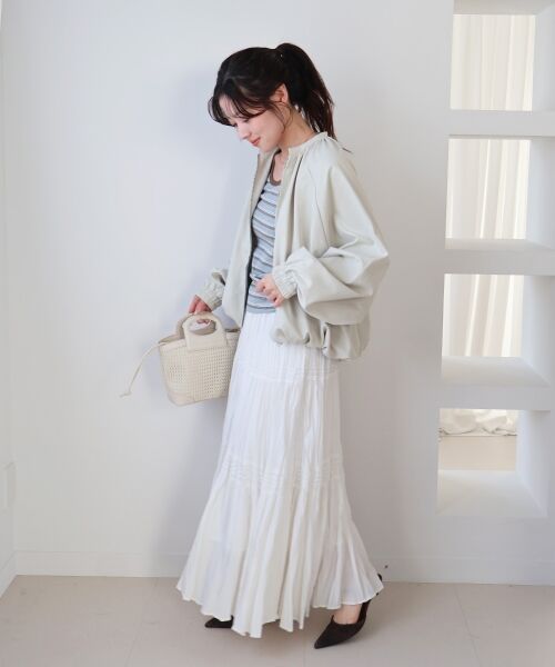 le.coeur blanc / ルクールブラン ブルゾン | 《WEB限定アイテム》バルーンデザインノーカラーブルゾン | 詳細18