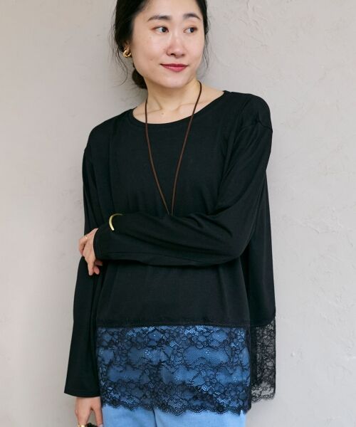 le.coeur blanc / ルクールブラン カットソー | 裾レースコンビカットソー | 詳細15