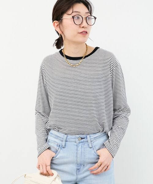 le.coeur blanc / ルクールブラン カットソー | シアーボーダーカットソー | 詳細22