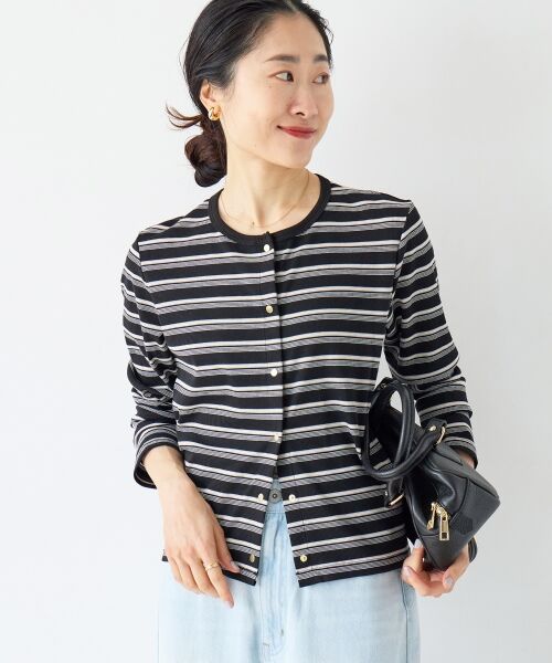 le.coeur blanc / ルクールブラン カーディガン・ボレロ | マルチボーダーリブカーデ | 詳細30