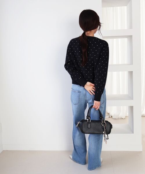 le.coeur blanc / ルクールブラン カーディガン・ボレロ | ドットジャガードニットカーディガン | 詳細10