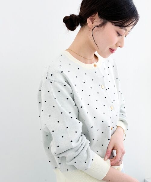 le.coeur blanc / ルクールブラン カーディガン・ボレロ | ドットジャガードニットカーディガン | 詳細14