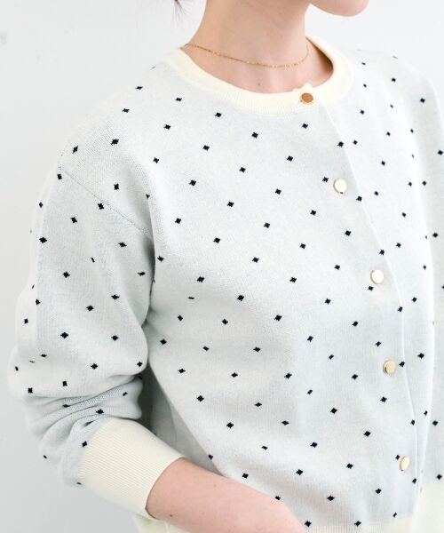 le.coeur blanc / ルクールブラン カーディガン・ボレロ | ドットジャガードニットカーディガン | 詳細16