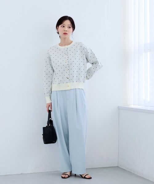 le.coeur blanc / ルクールブラン カーディガン・ボレロ | ドットジャガードニットカーディガン | 詳細22