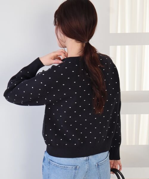 le.coeur blanc / ルクールブラン カーディガン・ボレロ | ドットジャガードニットカーディガン | 詳細6