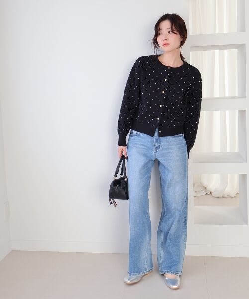 le.coeur blanc / ルクールブラン カーディガン・ボレロ | ドットジャガードニットカーディガン | 詳細7