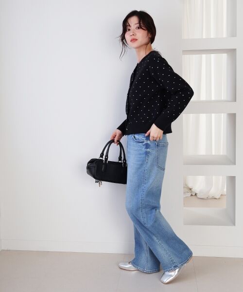 le.coeur blanc / ルクールブラン カーディガン・ボレロ | ドットジャガードニットカーディガン | 詳細8