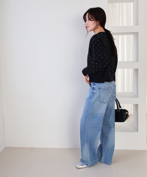 le.coeur blanc / ルクールブラン カーディガン・ボレロ | ドットジャガードニットカーディガン | 詳細9