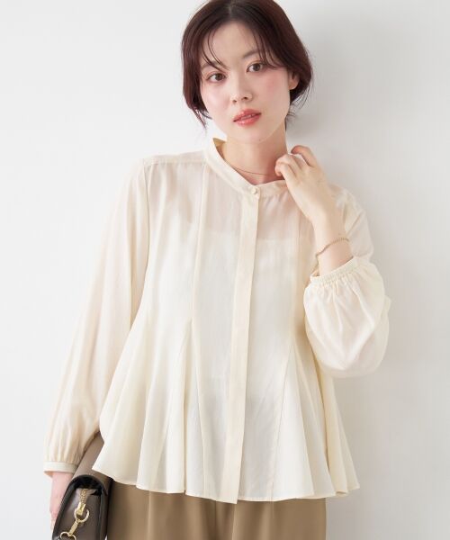 le.coeur blanc / ルクールブラン シャツ・ブラウス | バンドカラーマチ入りブラウス | 詳細3