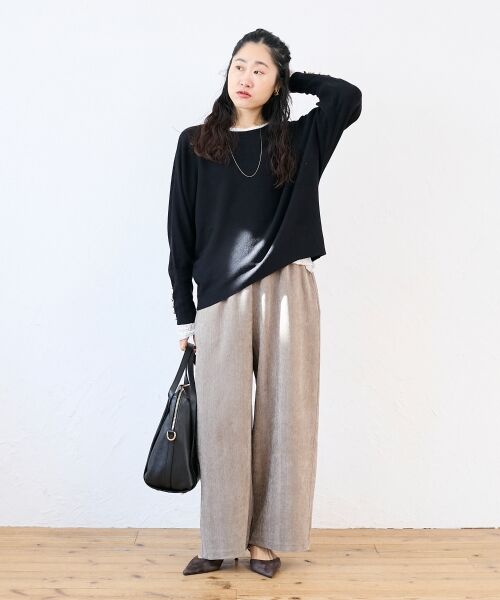 le.coeur blanc / ルクールブラン その他パンツ | ヘリンボーンカーブイージーワイドパンツ | 詳細11