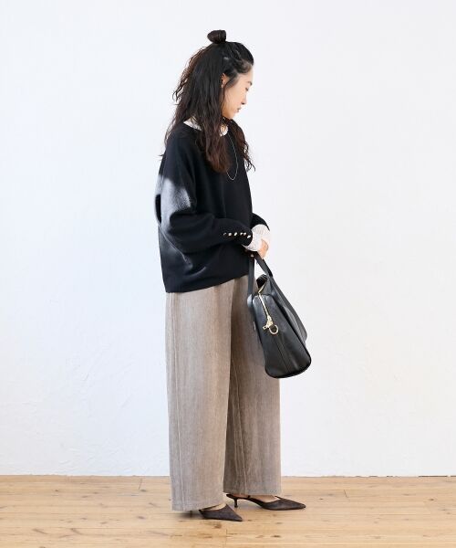 le.coeur blanc / ルクールブラン その他パンツ | ヘリンボーンカーブイージーワイドパンツ | 詳細12
