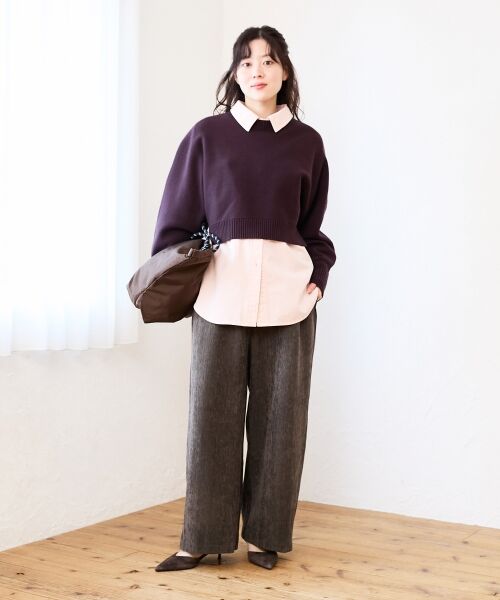 le.coeur blanc / ルクールブラン その他パンツ | ヘリンボーンカーブイージーワイドパンツ | 詳細2