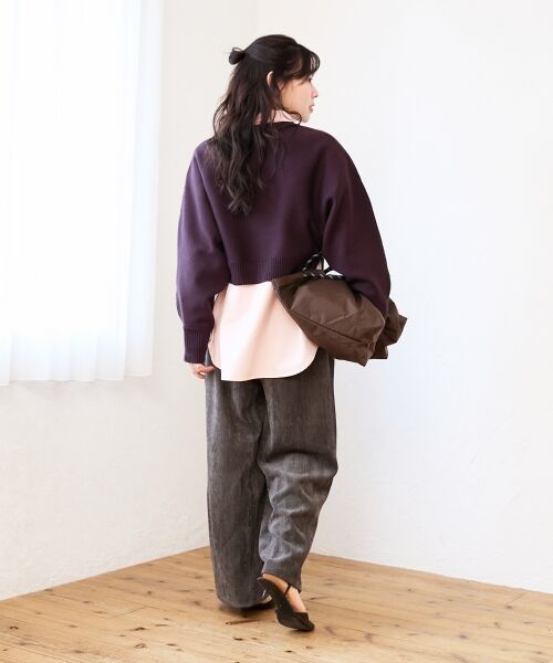 le.coeur blanc / ルクールブラン その他パンツ | ヘリンボーンカーブイージーワイドパンツ | 詳細4