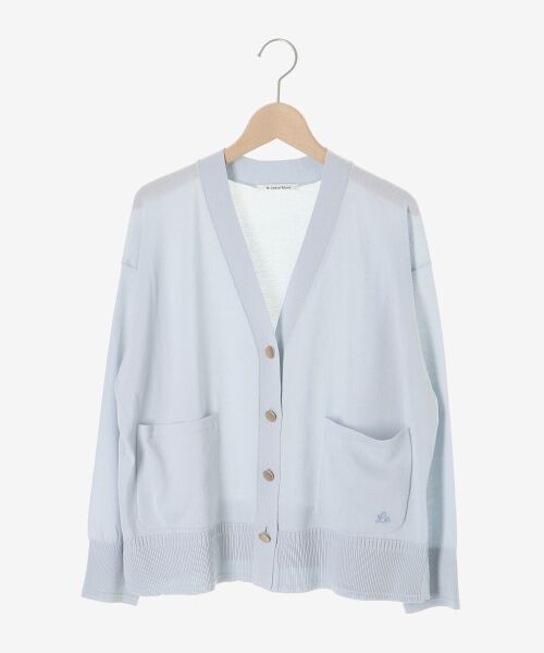 le.coeur blanc / ルクールブラン カーディガン・ボレロ | ウォッシャブル刺繍Vネックカーデ | 詳細1