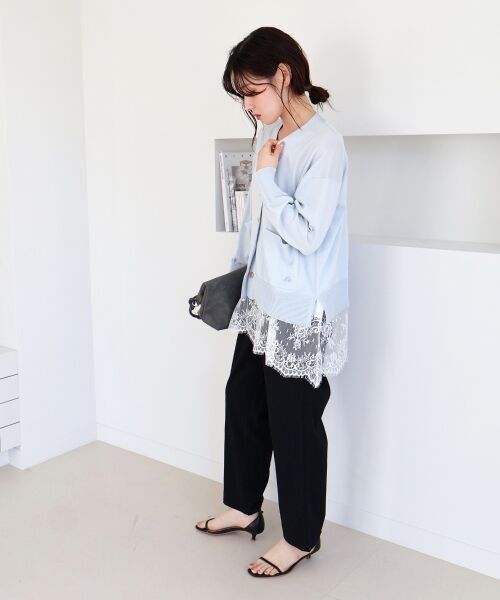 le.coeur blanc / ルクールブラン カーディガン・ボレロ | ウォッシャブル刺繍Vネックカーデ | 詳細10
