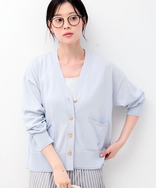 le.coeur blanc / ルクールブラン カーディガン・ボレロ | ウォッシャブル刺繍Vネックカーデ | 詳細11