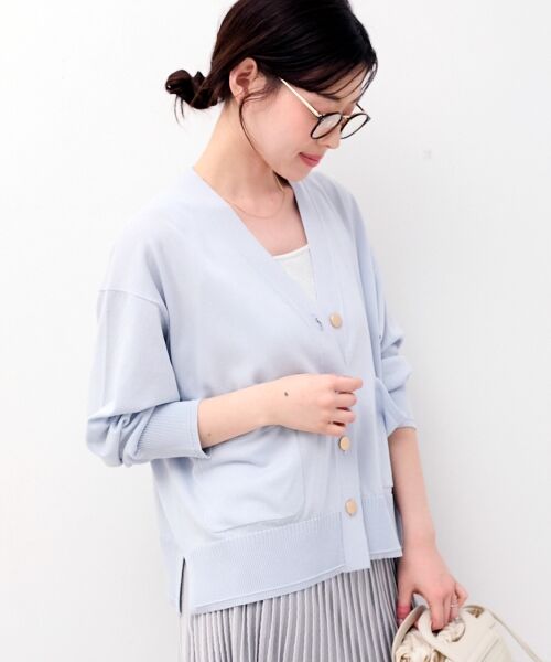le.coeur blanc / ルクールブラン カーディガン・ボレロ | ウォッシャブル刺繍Vネックカーデ | 詳細12