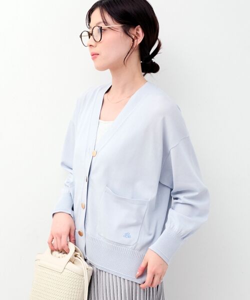 le.coeur blanc / ルクールブラン カーディガン・ボレロ | ウォッシャブル刺繍Vネックカーデ | 詳細15