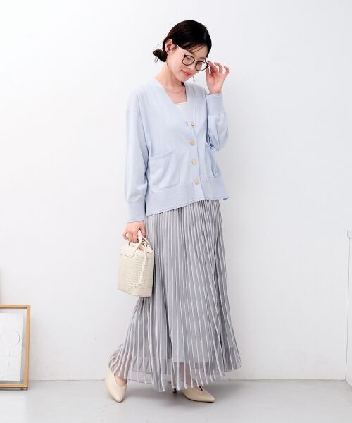 le.coeur blanc / ルクールブラン カーディガン・ボレロ | ウォッシャブル刺繍Vネックカーデ | 詳細17