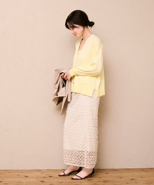 le.coeur blanc / ルクールブラン カーディガン・ボレロ | ウォッシャブル刺繍Vネックカーデ | 詳細26