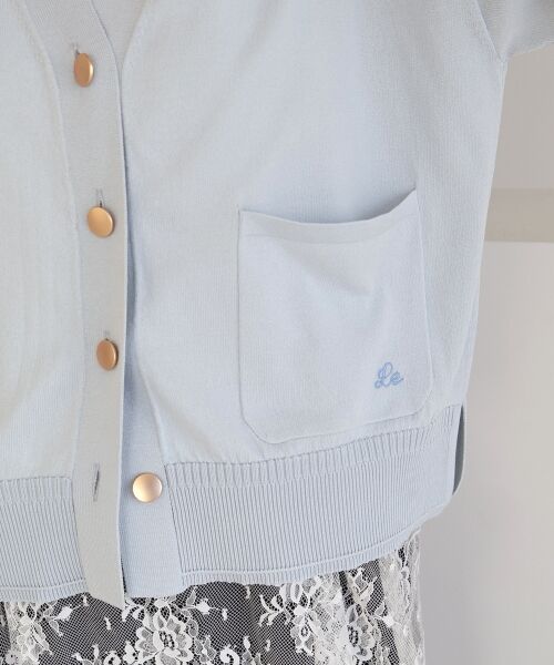 le.coeur blanc / ルクールブラン カーディガン・ボレロ | ウォッシャブル刺繍Vネックカーデ | 詳細7