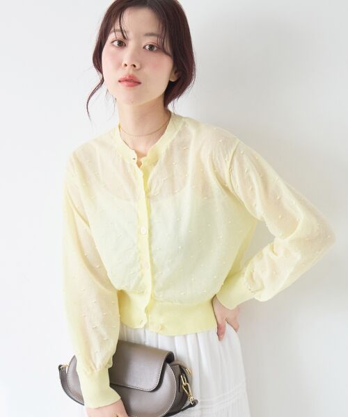 le.coeur blanc / ルクールブラン カーディガン・ボレロ | シアードットクルーカーディガン | 詳細3