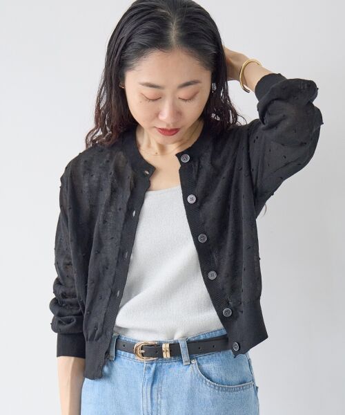 le.coeur blanc / ルクールブラン カーディガン・ボレロ | シアードットクルーカーディガン（ブラック）