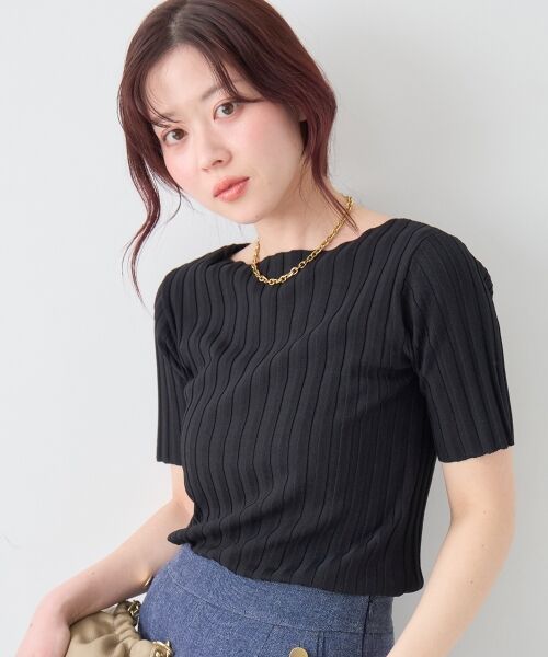 le.coeur blanc / ルクールブラン ニット・セーター | ボートネックハーフスリーブリブニット | 詳細19