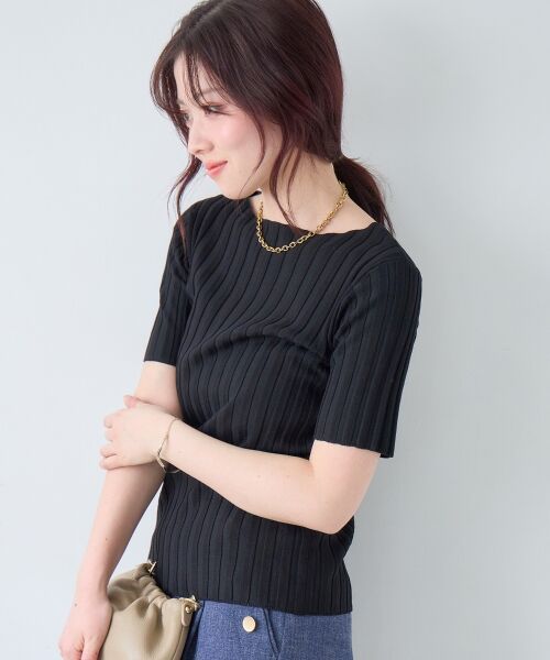 le.coeur blanc / ルクールブラン ニット・セーター | ボートネックハーフスリーブリブニット | 詳細22