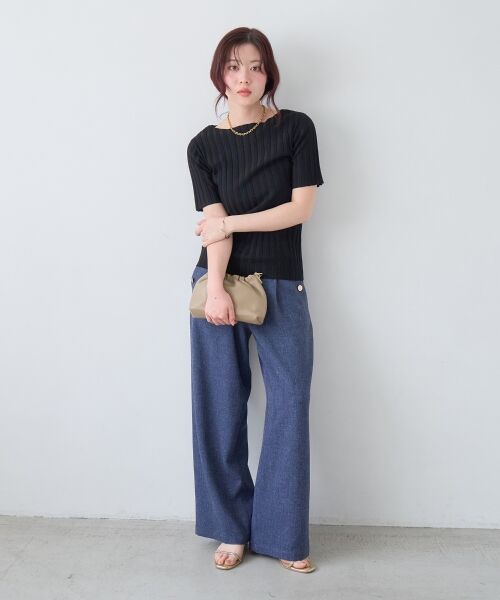 le.coeur blanc / ルクールブラン ニット・セーター | ボートネックハーフスリーブリブニット | 詳細29