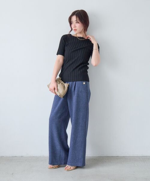 le.coeur blanc / ルクールブラン ニット・セーター | ボートネックハーフスリーブリブニット | 詳細30