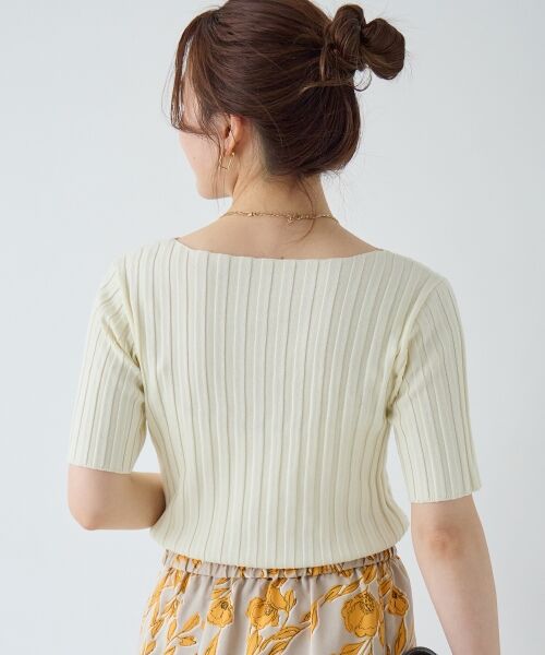 le.coeur blanc / ルクールブラン ニット・セーター | ボートネックハーフスリーブリブニット | 詳細4