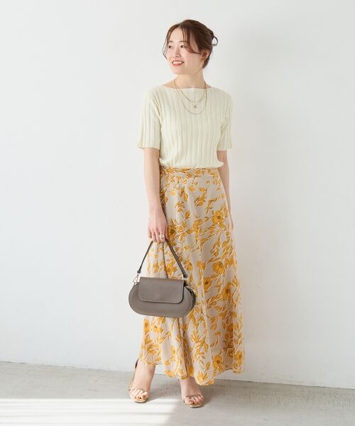 le.coeur blanc / ルクールブラン ニット・セーター | ボートネックハーフスリーブリブニット | 詳細7