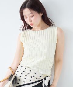 le.coeur blanc / ルクールブラン ニット・セーター | ボートネックノースリリブニット