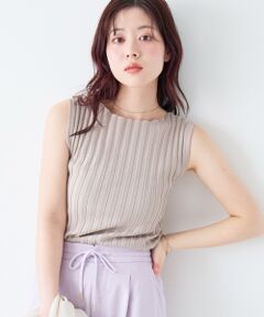 le.coeur blanc / ルクールブラン ニット・セーター | ボートネックノースリリブニット