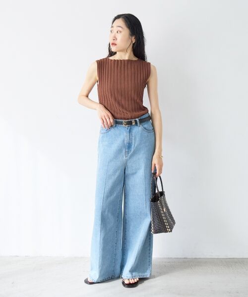 le.coeur blanc / ルクールブラン ニット・セーター | ボートネックノースリリブニット | 詳細11