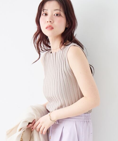 le.coeur blanc / ルクールブラン ニット・セーター | ボートネックノースリリブニット | 詳細16