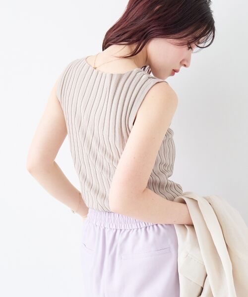 le.coeur blanc / ルクールブラン ニット・セーター | ボートネックノースリリブニット | 詳細17