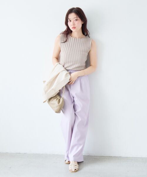 le.coeur blanc / ルクールブラン ニット・セーター | ボートネックノースリリブニット | 詳細19