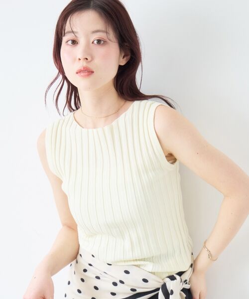 le.coeur blanc / ルクールブラン ニット・セーター | ボートネックノースリリブニット | 詳細25